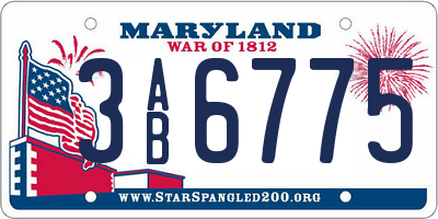 MD license plate 3AB6775