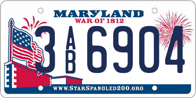 MD license plate 3AB6904