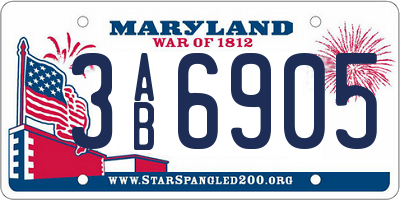 MD license plate 3AB6905