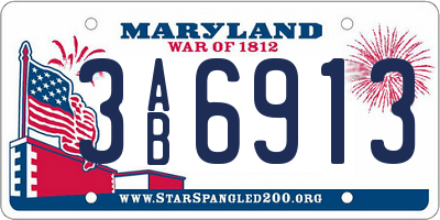 MD license plate 3AB6913