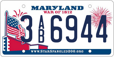 MD license plate 3AB6944