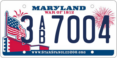 MD license plate 3AB7004