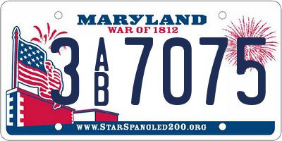 MD license plate 3AB7075