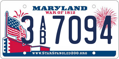 MD license plate 3AB7094