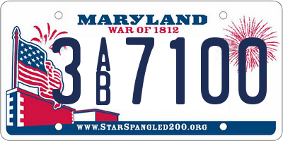 MD license plate 3AB7100