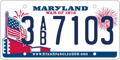 MD license plate 3AB7103
