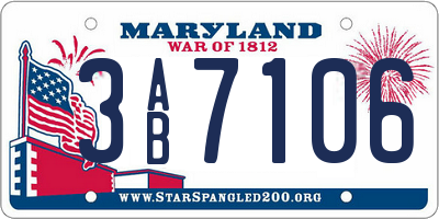 MD license plate 3AB7106