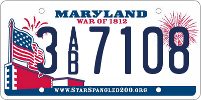 MD license plate 3AB7108