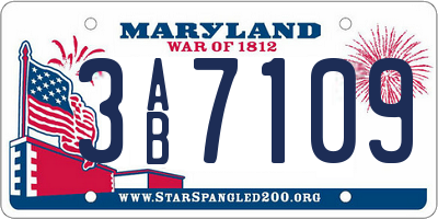 MD license plate 3AB7109