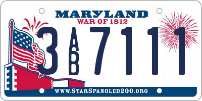 MD license plate 3AB7111