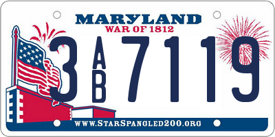 MD license plate 3AB7119
