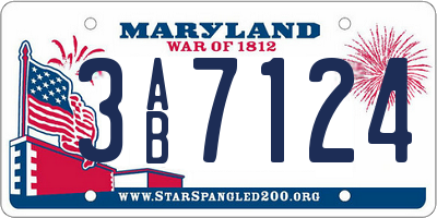 MD license plate 3AB7124