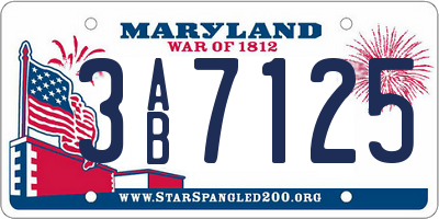 MD license plate 3AB7125