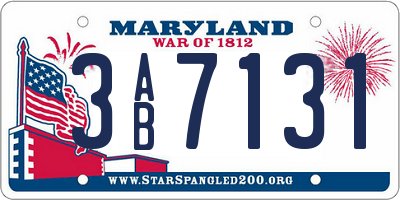 MD license plate 3AB7131