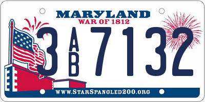 MD license plate 3AB7132