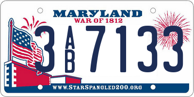 MD license plate 3AB7133