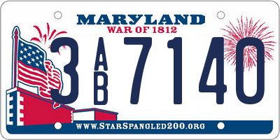 MD license plate 3AB7140