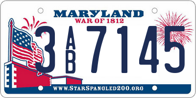 MD license plate 3AB7145