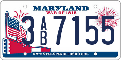 MD license plate 3AB7155