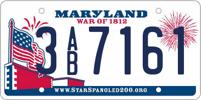 MD license plate 3AB7161