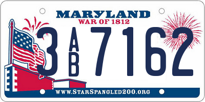 MD license plate 3AB7162