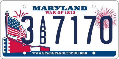 MD license plate 3AB7170