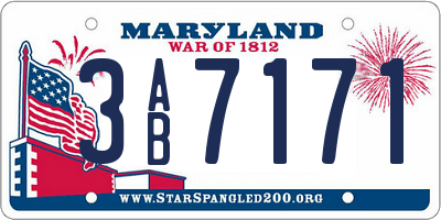 MD license plate 3AB7171