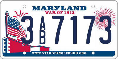 MD license plate 3AB7173