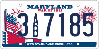 MD license plate 3AB7185