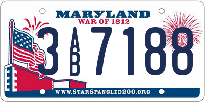 MD license plate 3AB7188