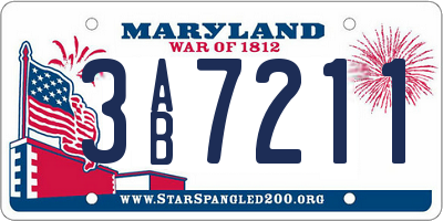 MD license plate 3AB7211