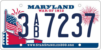 MD license plate 3AB7237