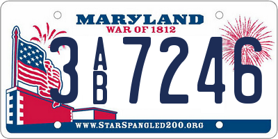 MD license plate 3AB7246