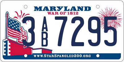 MD license plate 3AB7295