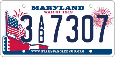MD license plate 3AB7307