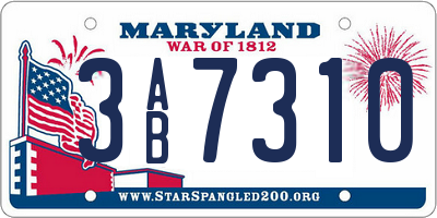 MD license plate 3AB7310