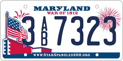MD license plate 3AB7323