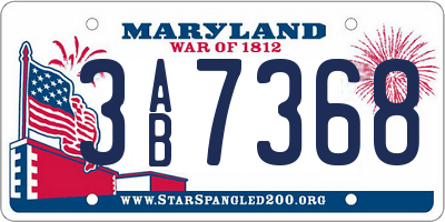 MD license plate 3AB7368