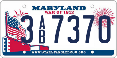 MD license plate 3AB7370