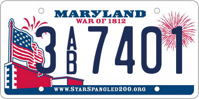 MD license plate 3AB7401