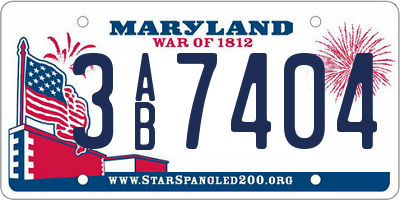 MD license plate 3AB7404