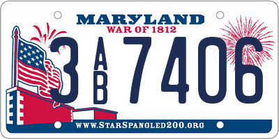 MD license plate 3AB7406