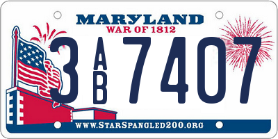 MD license plate 3AB7407