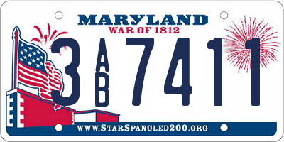 MD license plate 3AB7411