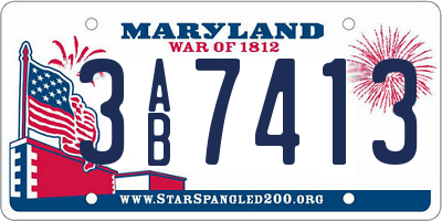 MD license plate 3AB7413