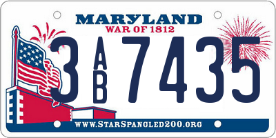 MD license plate 3AB7435
