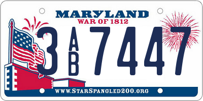 MD license plate 3AB7447