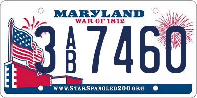 MD license plate 3AB7460