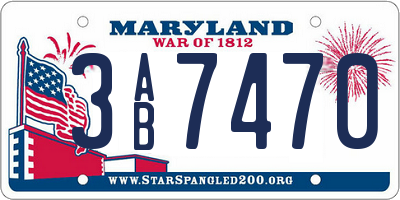 MD license plate 3AB7470