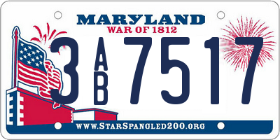MD license plate 3AB7517